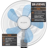 thumbnail of Brandson Standventilator Silent mit Fernbedienung und Display, mobiler Lüfter, Oszillation 80°, 60 Watt, Ventilator leise, Höhe verstellbar