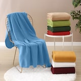 thumbnail of Polar Fleecedecke 130x160 OEKO-TEX ca. 400g Gewicht, mit Antipilling & Kettelrand - Farbe blau mittelblau