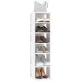 thumbnail of Mueble zapatero madera contrachapada blanco 27,5x27x102 cm