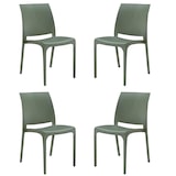 thumbnail of VOLGA set di 4 sedie poltrone da giardino in plastica design moderno colorata Verde colore Verde