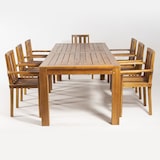 thumbnail of Conjunto de jardín de madera teca, Mesa de 240 cm de largo y 8 sillones apilables, Madera teca grado A,Set sillas y mesa de teka.