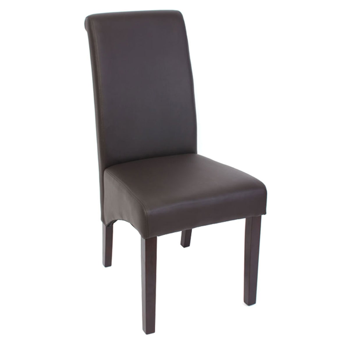 Set van 2 eetkamerstoelen Keukenstoel Stoel M37 ~ kunstleer mat, bruin, donkere poten