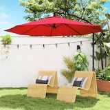 thumbnail of Outsunny parasol excéntrico Ø295 cm sombrilla de jardín con ángulo ajustable base cruzada y manivela sombrilla para terraza patio granate