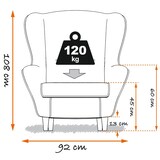 thumbnail of Supellex Sofia Ohrensessel mit Hocker | Design Oxford kariert