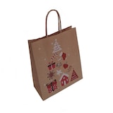 thumbnail of 100 Weihnachtstragetaschen aus Papier 260+120x350 mm mit gedrehten Papierkordeln
