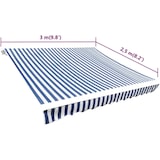 thumbnail of DELUKE® Markisenbespannung Markisenstoff Wasserabweisend Reißfest Blau-Weiß, für 300x250cm Rahmen Markise mit Volant Markisen Ersatzstoff Markisentuch