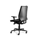 thumbnail of ROCADA, sedia professionale con braccioli regolabili, scocca nera e rivestimento nero. dimensioni 660x660x1180mm