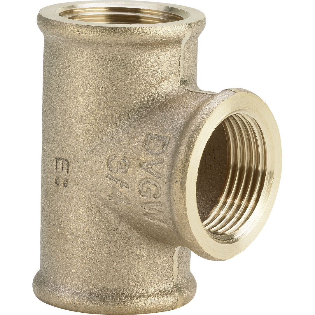 T-Stück Rotguss IG reduziert 3/4 x1/2 x1/2