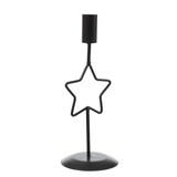 thumbnail of Stabkerzenhalter mit Stern Kerzenständer für Tafelkerze schwarz 21,5cm