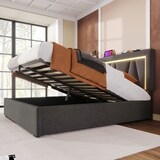 thumbnail of Polsterbett 160x200 cm mit USB- und Type-C-Anschlüssen und LED-Beleuchtung – modernes Design und hoher Komfort