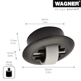 thumbnail of WAGNER Soft-Bockrolle ROLLER-MINI - Ø 27 mm, hart, Gehäuse schwarz Ø 55/40 x 17/14 mm, Tragkraft 50 kg - 01707201
