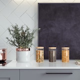 thumbnail of Relaxdays Vorratsgläser mit Bambusdeckel, 3er Set, eckige Vorratsdosen aus Glas, 1500 ml, luftdicht, transparent/natur