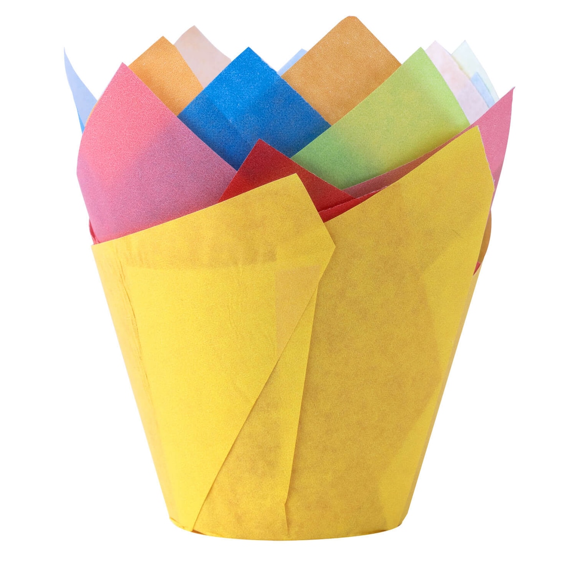 1000x Muffin-Tulip-Wraps O 50 x 85 mm Farbig sortiert 160x160 mm