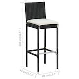 thumbnail of 3-tlg. Gartenbar-Set mit Kissen Schwarz