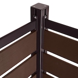 thumbnail of Alu Mülltonnen-Zaun HWC-K57, Mülltonnenverkleidung, Holzoptik erweiterbar 130x206x110cm ~ braun