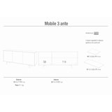 thumbnail of SARMOG MOBILE 3 ANTE KIT L177 P41 H74 in truciolare nobilitato color ossido nero e marmo calacatta
