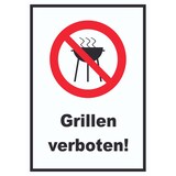 thumbnail of Grillen verboten Schild A6 Rückseite selbstklebend