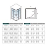 thumbnail of AICA Mampara de ducha rectangular corredera vidrio antical 6mm (780-800)x(1180-1200)x1950mm