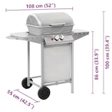 thumbnail of Barbecue A Gas Con Griglia 2 Fornelli Argento Acciaio Inox