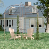 thumbnail of Relaxdays Rosenpavillon Metall, HBT: 269 x 211 x 211 cm, Rankhilfe Kletterpflanzen, Garten, Rankpavillon mit Haken, weiß