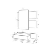 thumbnail of Dmora Schrank für die Eingangshalle Erie, Abgehängte Eingangshalle mit Spiegel, Schrank mit Schublade für den Eingang, 75x29h90 cm, Weiß und Zement