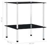 thumbnail of vidaXL Regal mit 2 Ablagen Schwarz 40x40x47 cm Hartglas