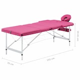 thumbnail of Helloshop26 - Klappbare 3-teilige Massageliege rosa Edelstahl 02_0001827