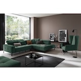 thumbnail of KAWOLA Sofa OHIO Ecksofa Feincord grün mit motorischem Sitzvorzug Recamiere rechts