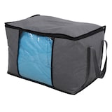 thumbnail of SVITA 3er Set Aufbewahrungstasche L faltbare Unterbettkommode Sichtfenster Griffe Reißverschluss Stoff Dunkelgrau