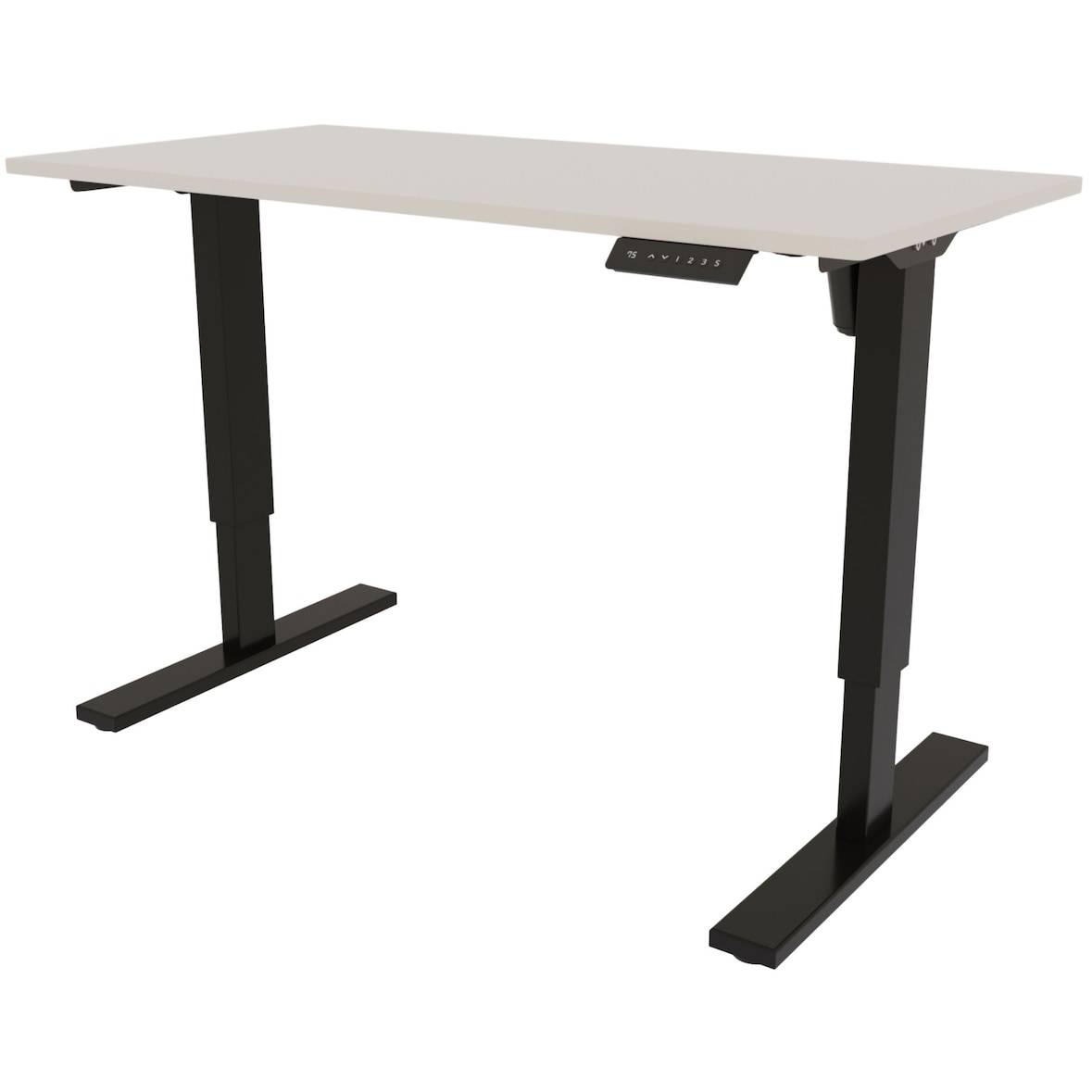 Bisley E-StarterTech elektrisch höhenverstellbarer Schreibtisch 160x80 cm in grau - Elektrischer Tisch höhenverstellbar mit Memory-Funktion