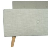 thumbnail of Polsterbett HWC-J98, Bett Doppelbett Bettgestell mit Lattenrost, Massivholz ~ 160x200cm creme-beige