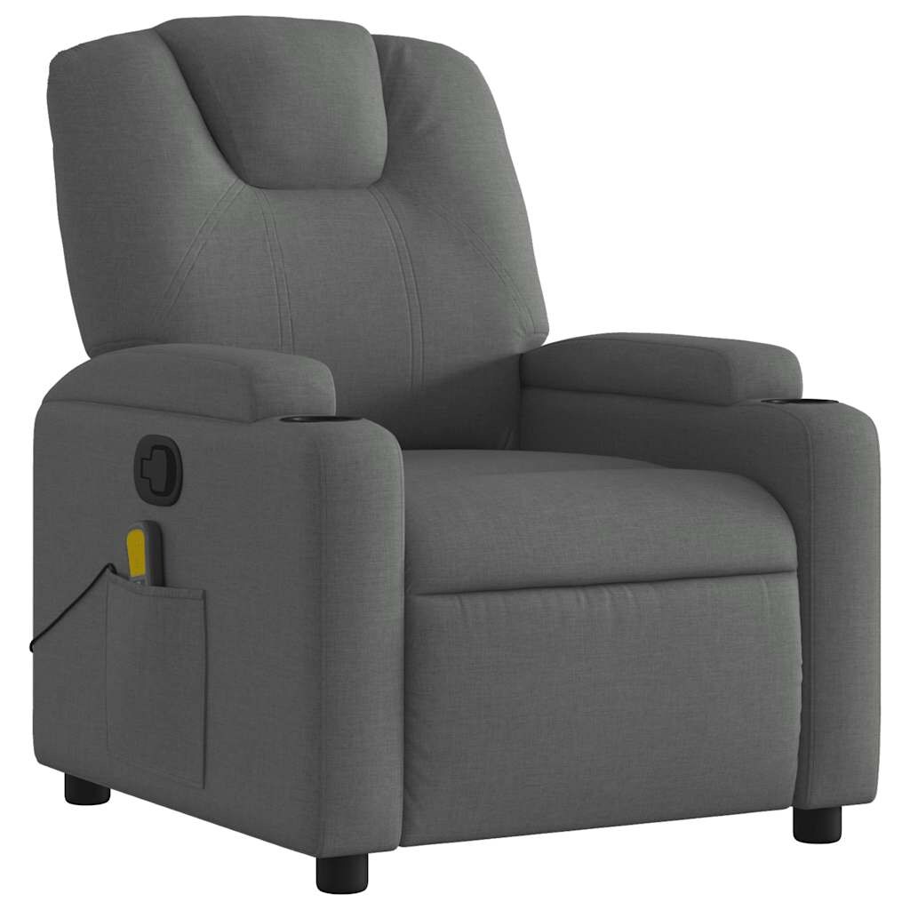 vidaXL Massagesessel Dunkelgrau Stoff