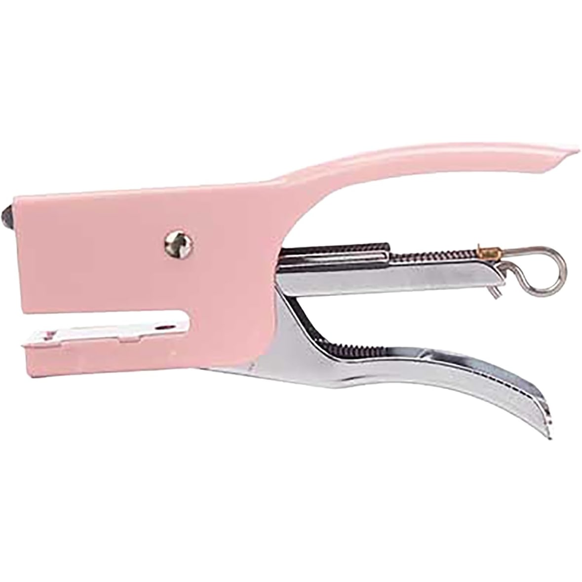 Pack 1 Grapadora de Tenaza Rosa + 500 Grapas 5 mm | Grapadora de Metal para Oficina, Hogar, Escuela