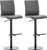 thumbnail of CHEFGASTRO 2er Set Barhocker CANNES Kunstleder Schwarz HxBxT 93x40x49cm Kunstleder Grau Barstuhl