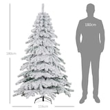 thumbnail of Árbol de Navidad 180 cm árbol de Navidad artificial nevado con 627 ramas y soporte de metal árbol de Navideño para salón verde y blanco