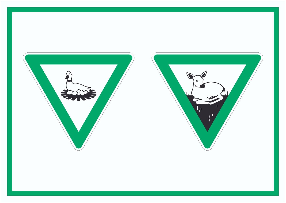 Brut- und Setzzeit Symbol Schild A2 Rückseite selbstklebend