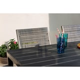 thumbnail of Buitentafel THOMAS rechthoekig 156x78 cm, stalen frame en houtlook latten, 6 zitplaatsen, modern design voor tuin of terras – Zwart