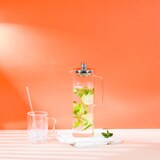 thumbnail of Long Island - théière en verre allongée avec filtre dévissable inox