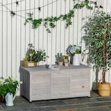 thumbnail of Outsunny Panca Contenitore in Legno Cassapanca da Esterno Grigio