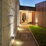 thumbnail of LED Fassadenleuchten Wandleuchte Eckig mit GU10 Fassung IP65 in Schwarz 2 Flammig mit Leuchtmittel Warmweiß