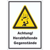 thumbnail of Achtung Herabfallende Gegenstände Aufkleber A9 (37x52mm)
