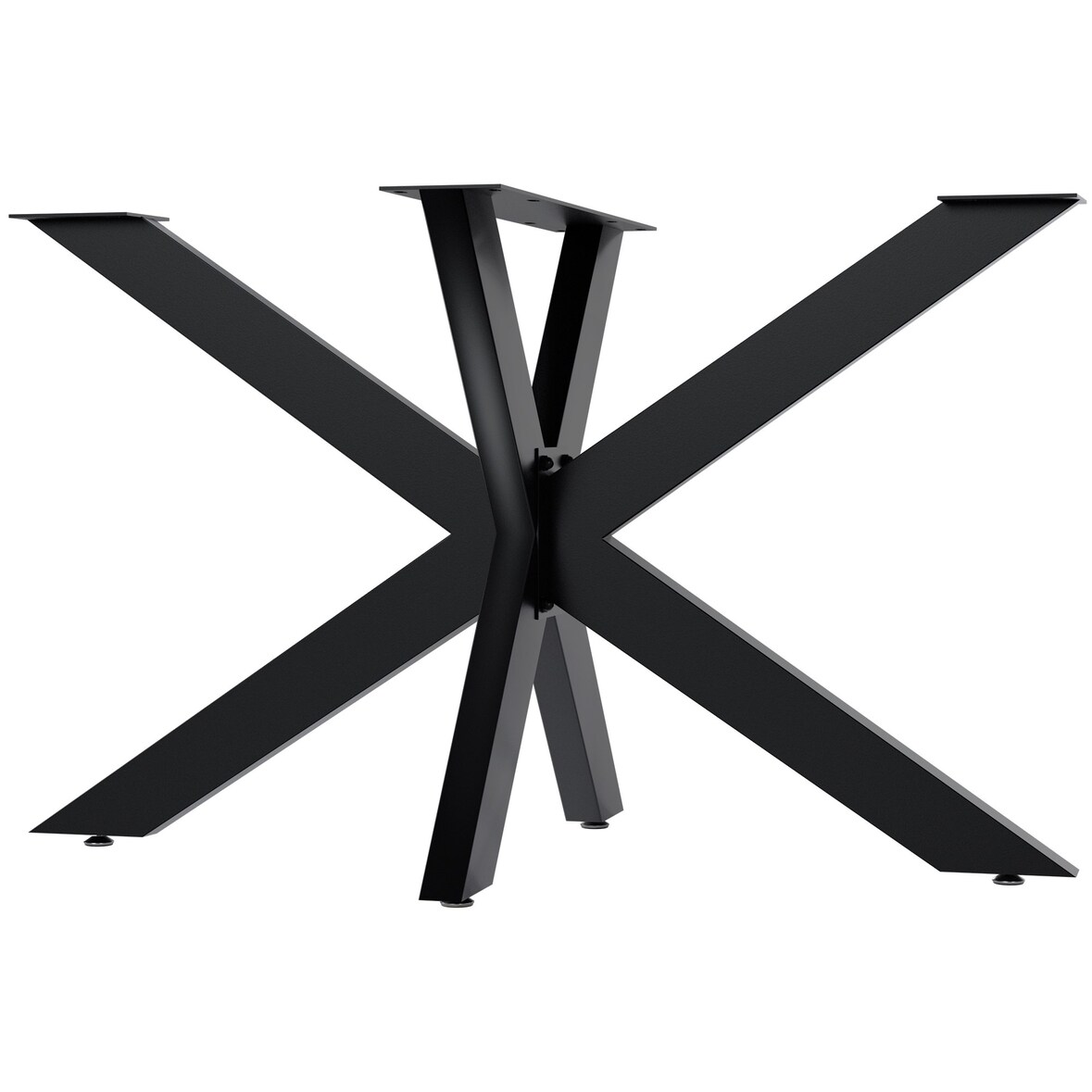 DELUKE® Tischgestell Metall THORN Stahlgestell beschichtet, 71x120x68cm HxBxT| Tischbeine Outdoor Tischfüße Tischuntergestell Schwarz
