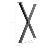 thumbnail of Conjunto de 2 Patas para Mesa Estilo Industrial 80x72 cm en Forma de X Patas de Muebles de Acero para Soporte con Protectores Tornillos de Montaje
