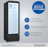 thumbnail of Exquisit Glastürkühlschrank, 280l Getränkekühlschrank mit LED, Umluft, 5 verstellbare Ablagen, CoolPro, GKS5260-GT-431D schwarz