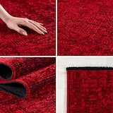 thumbnail of Carpetsale24 Baumwolle Teppich Rot 200x290 cm  Waschbar Vintage Kelim Kurzflor Rutschfest & Weich Einfarbig Meliert Für Wohnzimmer Schlafzimmer