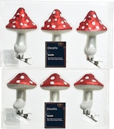 thumbnail of 3 Christbaumschmuck Glas Fliegenpilze auf Clip Weihnachtsbaumschmuck Anhänger