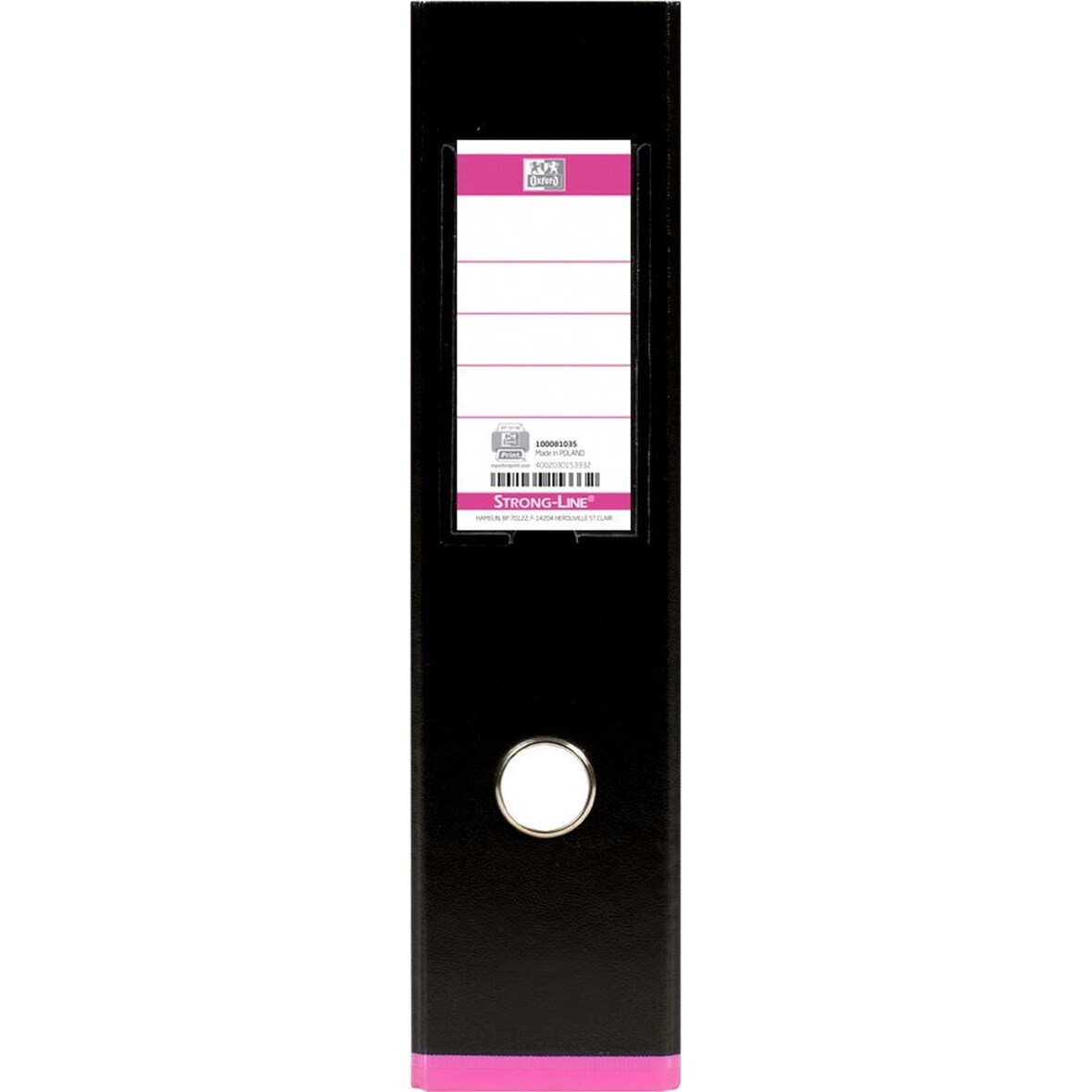Ordner myColour A4 PP-Folie kaschiert 80mm schwarz/pink