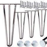 thumbnail of 4x Haarnadel Tischbeine EDELSTAHL SCHWARZ CHROME Möbel Tischgestell Hairpin Leg CHROM 3 Streben 40