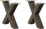 thumbnail of vidaXL Couchtischbeine X-Form 2 Stk. Naturstahl 60x(42-43) cm Stahl