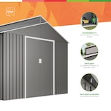 thumbnail of Wasabi - Cobertizo de Jardín Metálico 7,25m² Latte - Color metálico resistente - Con ventana - Puerta corredera doble - Caseta exterior